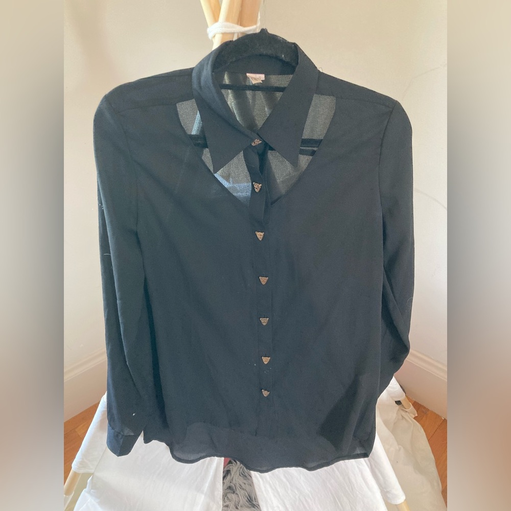 Black original shirt with leopards gold buttons